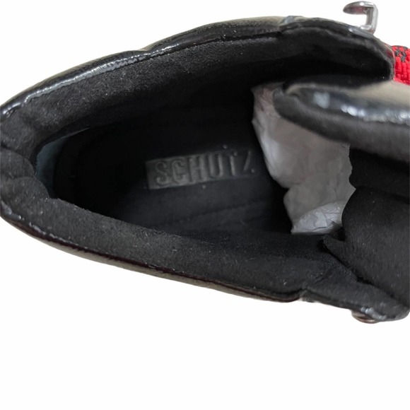 Schutz Niceia Patent Leather Hiking Boot Black 5.5 - Picture 6 of 7